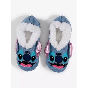 Disney Plush Stitch Slipper Socks Soft and Comfy 3D Ears Rubber Grip Bottoms New